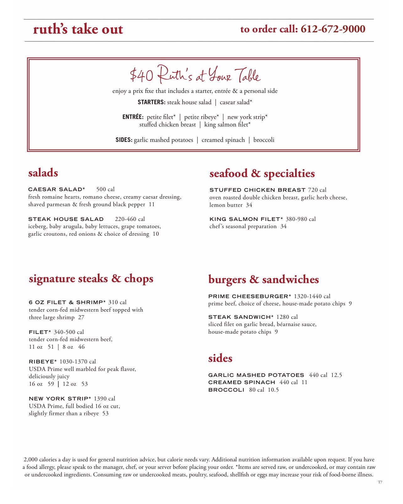Menu at ruth chris deals
