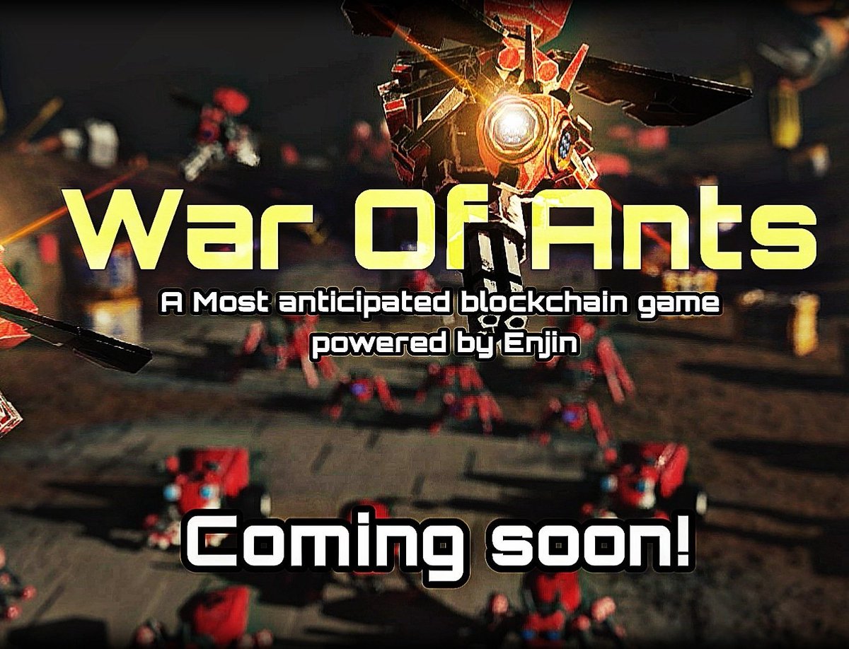 A long awaited blockchain game is getting ready for it's launch
Join discussion | Get Updates

🐜______Instagram______🐜 instagram.com/war_of_ants?r=…
🐝______Facebook______🐝 facebook.com/War-Of-Ants-10…
🐞______Telegram______🐞
 t.me/warofants

#enjin #cryptogame #blockchaingame