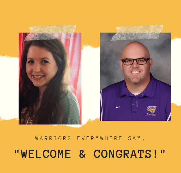We'd like to welcome Jennifer Gross to the WV family! She'll be teaching Family-Consumer Science!

We'd also like to congratulate our very own Brett Bergman on his new position as Activities Coordinator and At-Risk Coordinator for the 2020-2021 school year! #findingthepositives