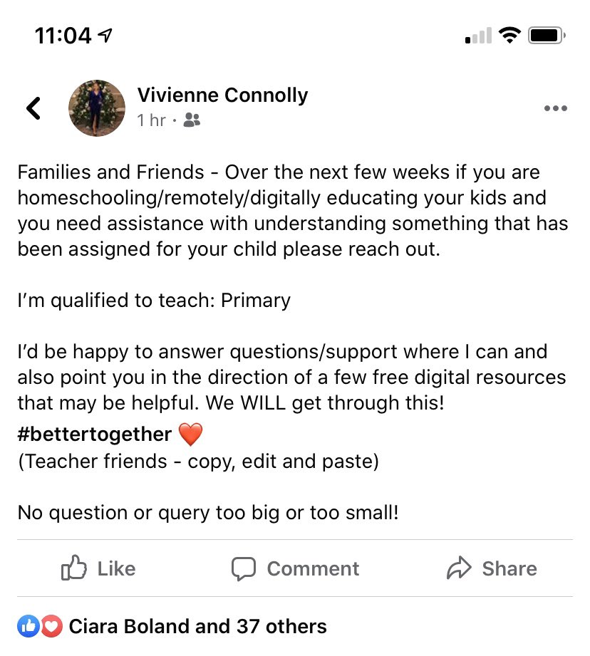 👩🏼‍🏫 If anyone needs help with school work for Primary School Kids, get in touch 👩🏼‍🏫 
#COVID19 #BetterTogether #schoolclosure #teacherhelp #homeschool