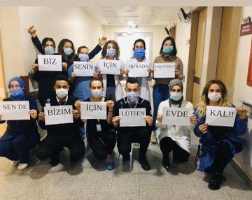 Onlar bizler için hastanede fedakarca çalışıyorlar, biz de onlara yardımcı olalım, evde kalalım #Evdekalın