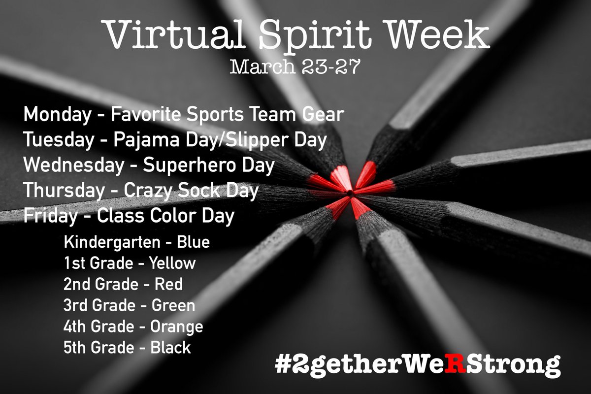 Stay connected with us through a virtual spirit week beginning March 23.