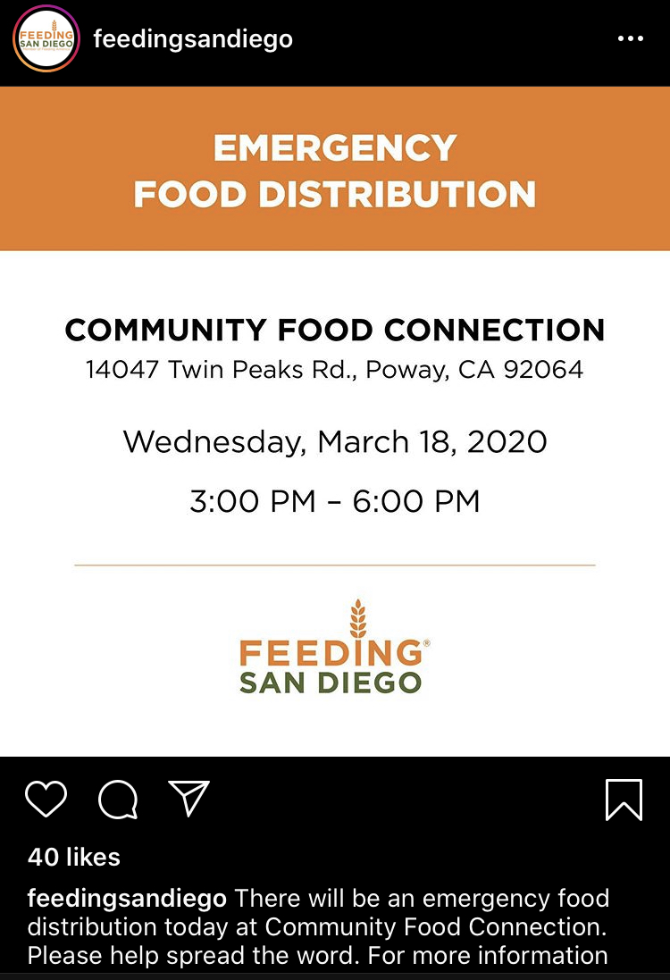 LejardeUSMC's tweet image. My People in SD who are in need of emergency food support @FeedingSanDiego is holding an Emergency Food Distro this afternoon from 3pm-8pm at 14047 Twin Peaks Rd., Poway, CA 92064 #FeedingSanDiego #EmergencyFoodDistribution #SanDiegoCounty #ServeThePeopleProper