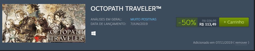 takone_gg's tweet photo. Quarentena (dia 4): Octopath com 50% off e eu sem dinheiro. https://t.co/ur1mFcNoyy