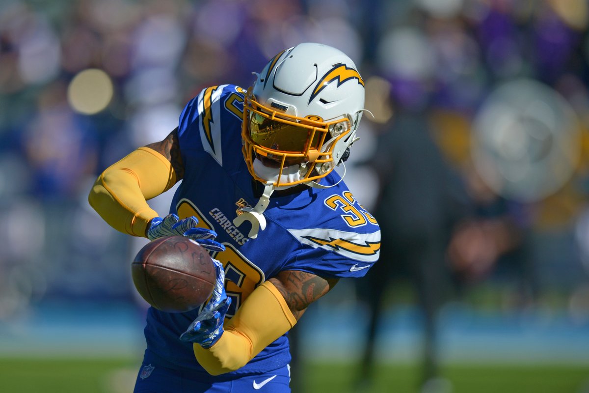 PFF's tweet photo. Do the Chargers have the best secondary in the NFL after signing Chris Harris Jr.? https://t.co/a6Y2kBDEM7