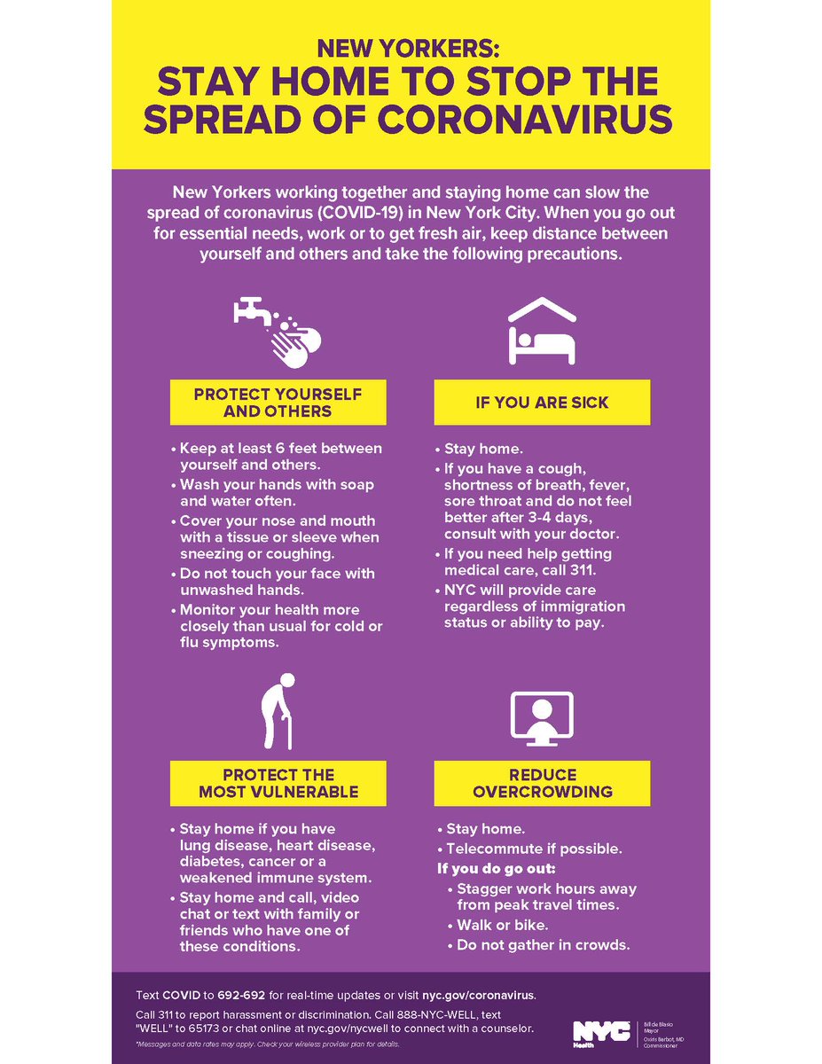 Picking relevant icons or images to support written content, like this flyer from  @nycHealthy, is an important part of clear  #healthcomm which is even more important in a crisis. #healthliteracy  #COVID19