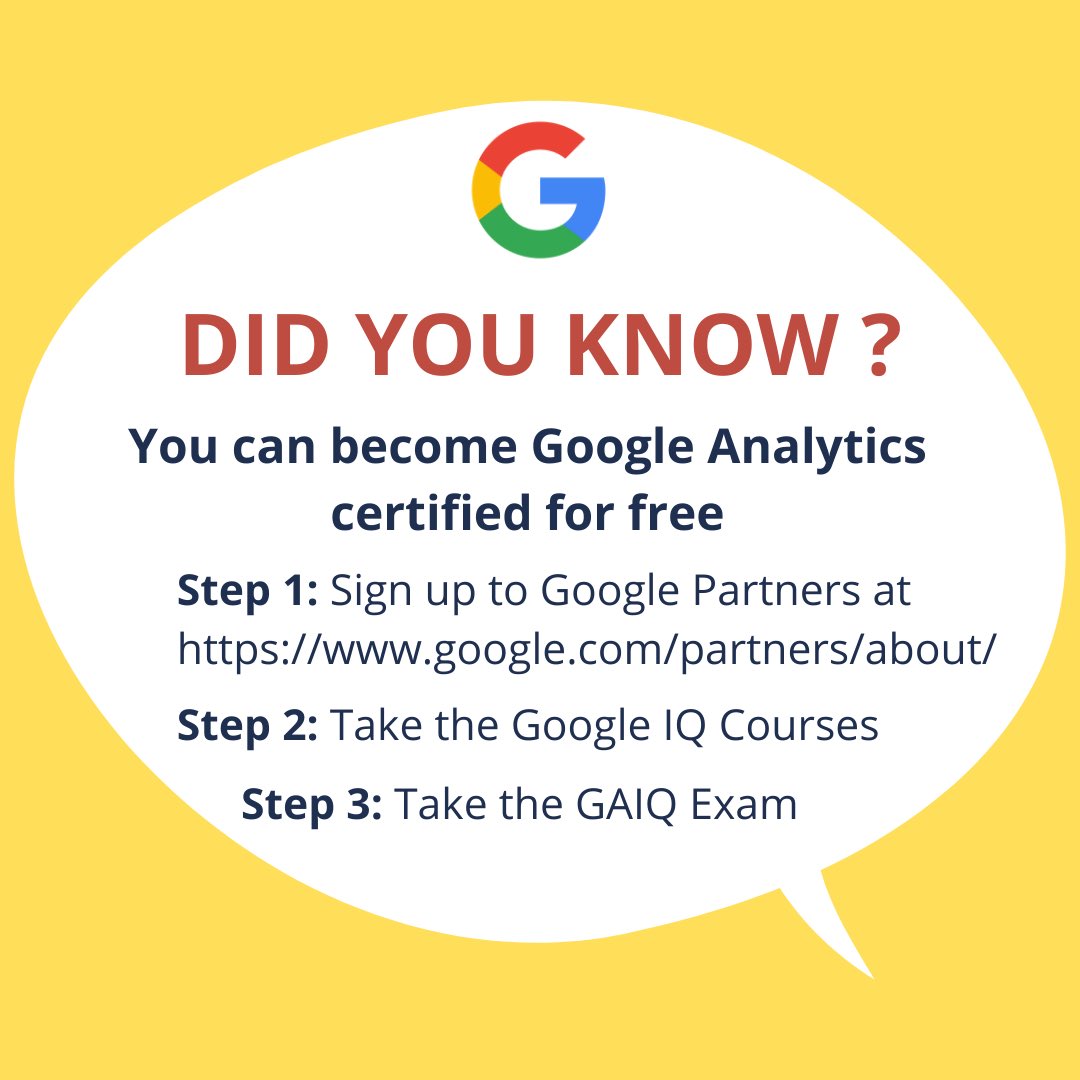 #DYK? Google offers a free Google Analytics certification! Enhance your resumé and build your skills today.