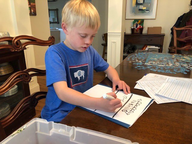 Rebatalie1st's tweet image. How to writing! Counting on a number line! Helping mom prepare a healthy snack! We love seeing what our virtual learners are doing! Keep the pics coming and check @seesawlearning for more fun (and laughs) from your teachers. #trinitylearns