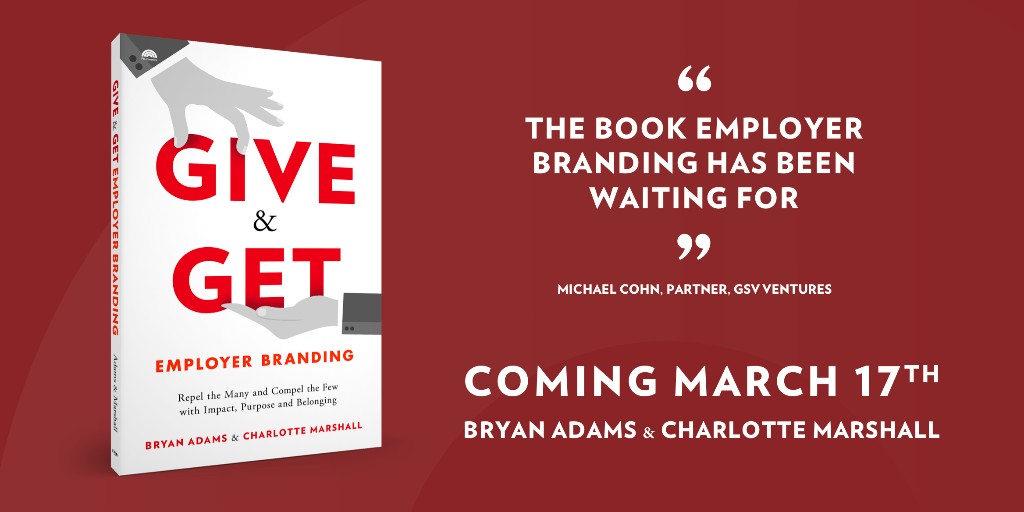 CareerArc's tweet photo. Calling all HR Professionals - we've got some #BreakingNews 📰🔊👏 'Give &amp; Get' is now available! Don't miss this great #EmployerBranding read by @Bryan_phc &amp; @Charlotte_Co! Discover the path to branding success today! #HRCommunity #GreatReads #HRLeaders #HRInnovators #HRTips https://t.co/2kFP3l2gI0