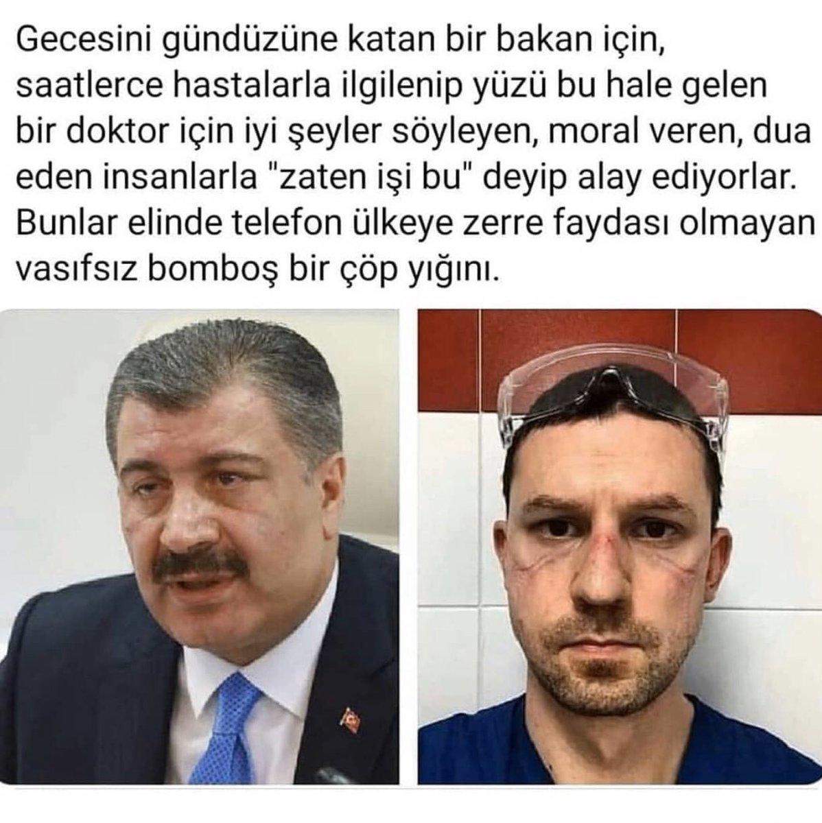 Hala ciddiye almayıp rahat rahat gezebilen biz ve Kendilerinden fedakarlık edip gecesini gündüzüne katan İnsanlar var karşınızda. Bırakın da bu durumda bari destek olalım. 
#vaka191 #COVID19