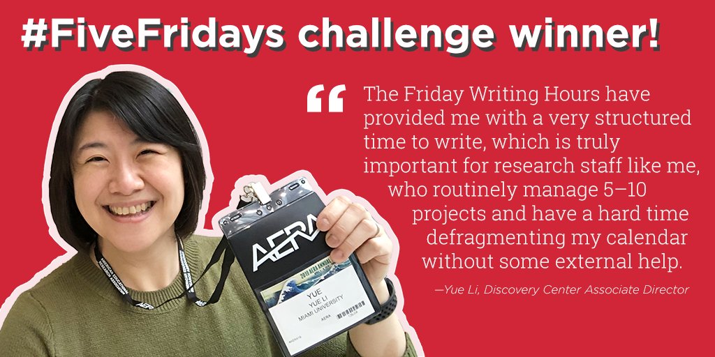 HCWEMiami's tweet photo. Huge congrats to our first #FiveFridays challenge winner, Yue Li, who is sticking with her writing in the midst of a pandemic! Even though we’re all working remotely, you can still sign up to join us digitally for the #FiveFridays Writing Hours challenge: https://t.co/GCvO3u5d5C https://t.co/uUrwdpFRjr