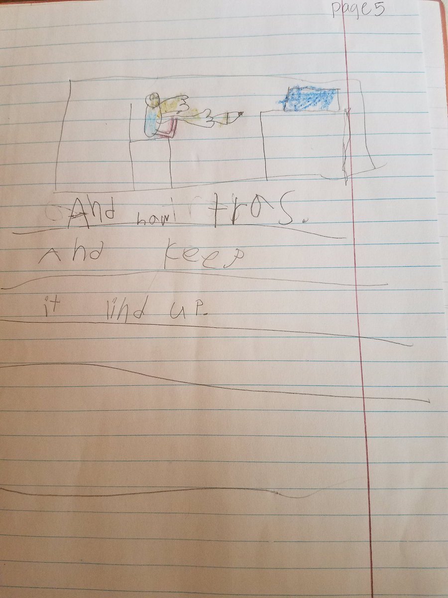 ATeachMoore's tweet image. Just an excerpt from the How To Trace book created by one of my first graders.  Love that he gets the reader’s attention with his lead! @eprayzorelem @dentonisd @One_and_Ready #DentonISDDelivers #AlwaysLearningMoore