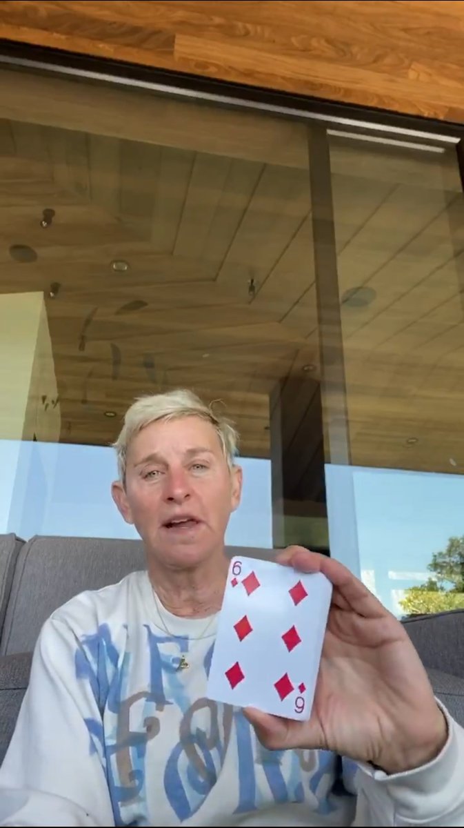 2)Note the images on the deckEllen was looking for a 4 of Hearts:Gets 6 HeartsGets 6 DiamondsGets 5 Clubs6+6+5 ________ ? #qanon