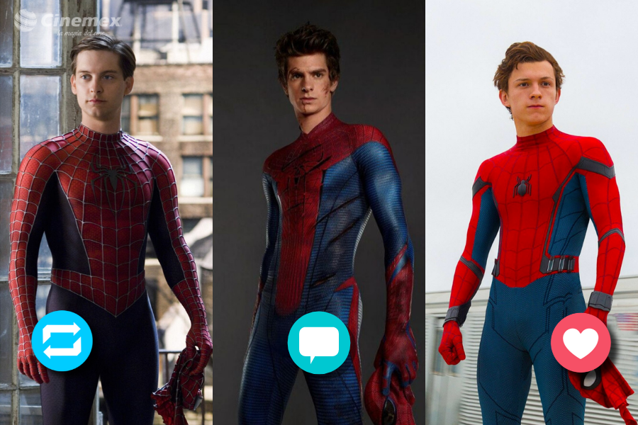 Hemos tenido varios #SpiderMan en el cine. 🕷🕸
Pero... ¡HOY debes defender a tu favorito! 💪

¿Cuál de ellos ganará? #TobeyMaguire, #AndrewGarfield o #TomHolland.
¡VOTA!