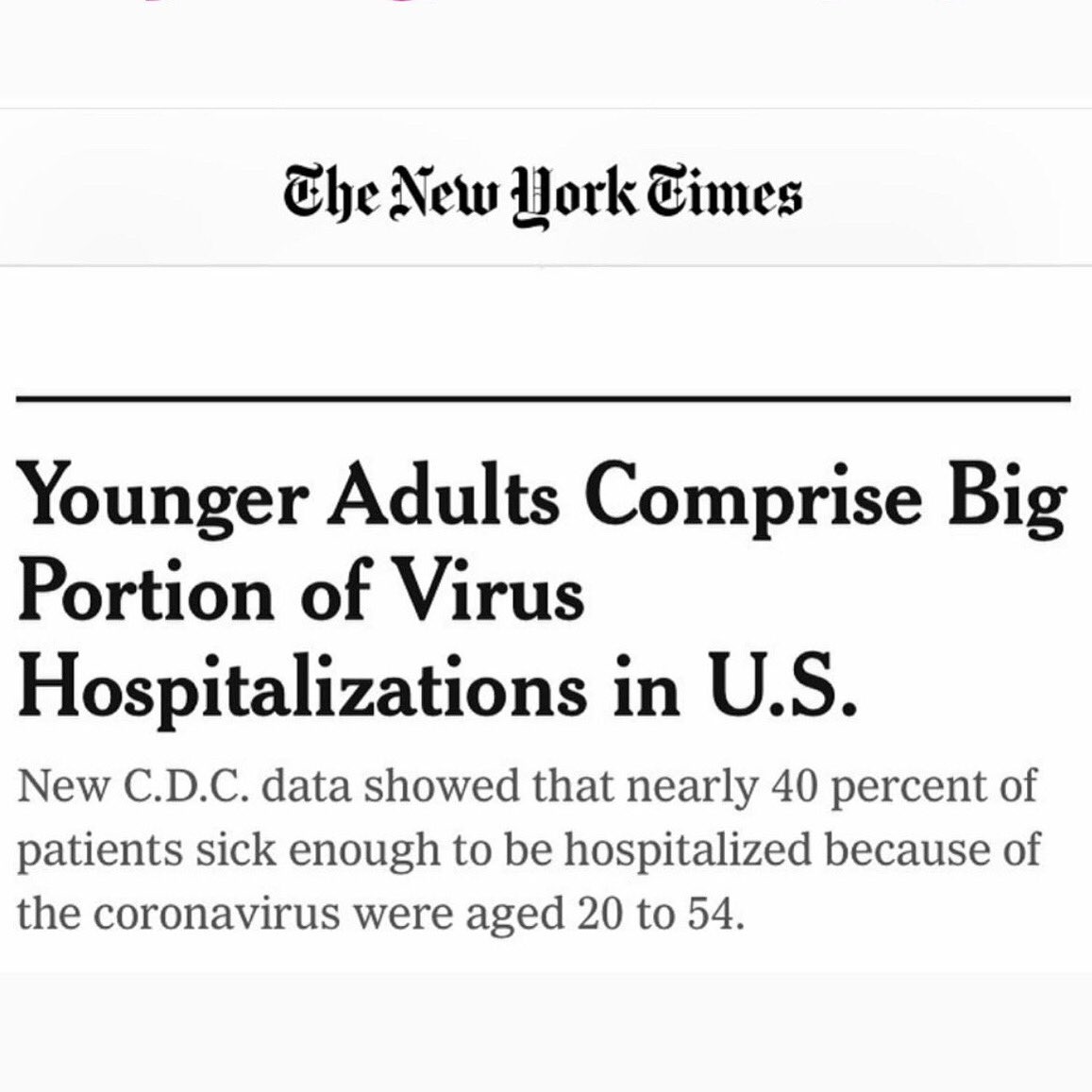 Be safe everyone - young and old(er). This affects all of us. Stay at home. If your employer won’t allow you to, call them out and turn to your community for support. Don’t be complacent with your health. LOVE