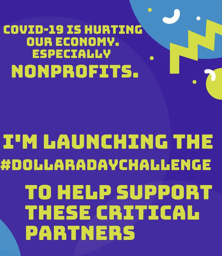philipfreeman's tweet image. I’m launching the #DollarADayChallenge to support nonprofits.

It’s simple:
1. Each day, choose a nonprofit.
2. Donate at least $1 to them
3. Repeat each day until the CDC no longer suggests social distancing

I challenge @dljessupjr &amp;amp; @katie_levans to join