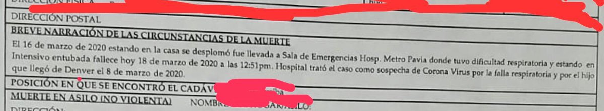 MillyMendezpr's tweet photo. Fallece una mujer de 77 años en el Metro Pavia de Arecibo. El caso se trató como uno sospechoso de #COVID19
•Se ordenó la autopsia pero el cuerpo de la mujer no fue aceptado en Forenses, según me explican.
•Aquí la narración de las circunstancias de la muerte https://t.co/WARZZV0BnY