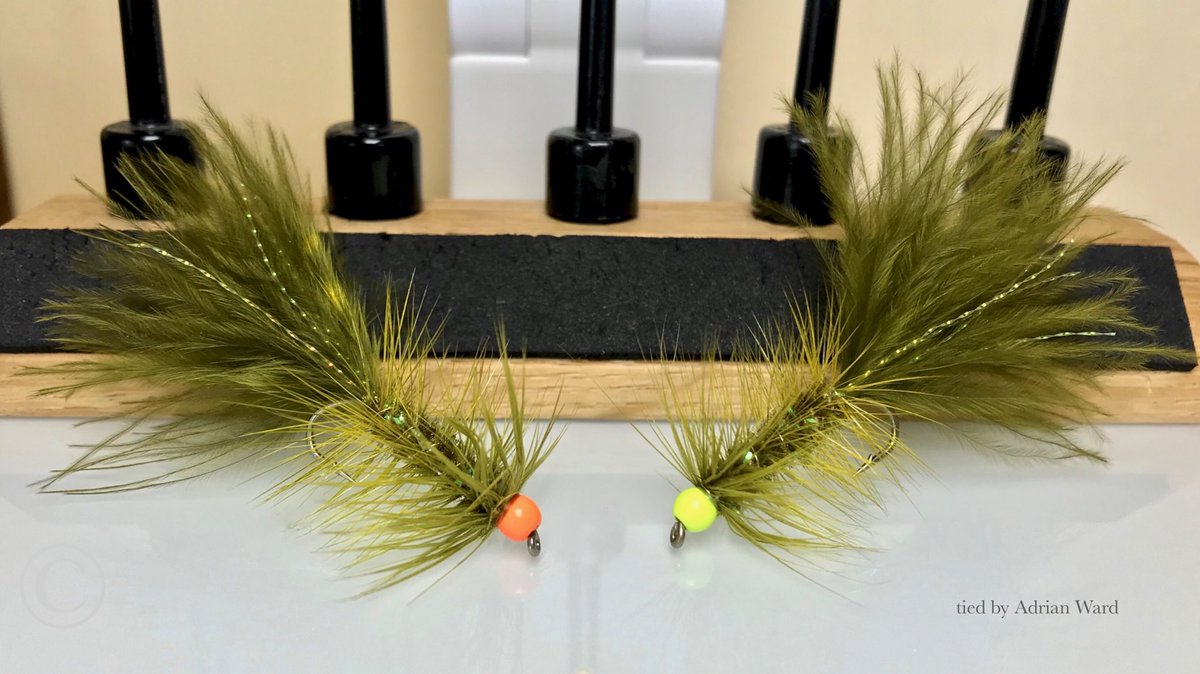 adrianward_'s tweet photo. Olive Wooly Bugger with picric dyed hackle https://t.co/lVXCZMWACn