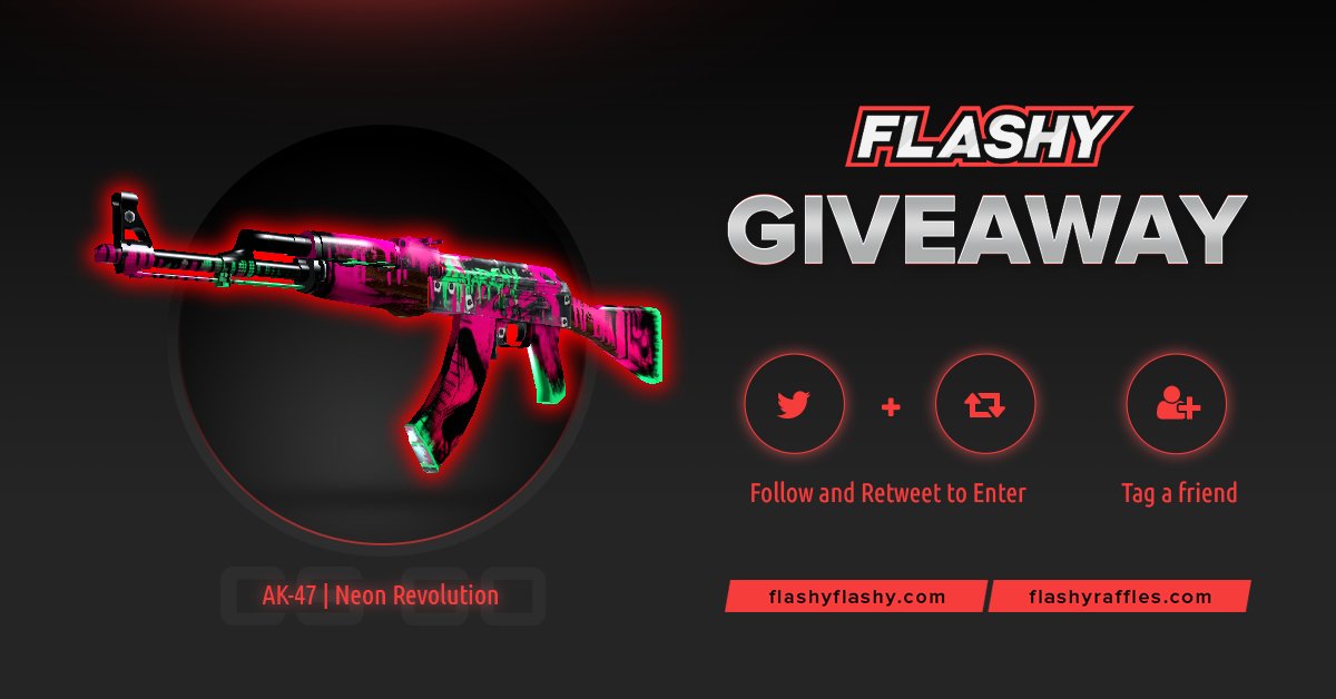 flashyflashycom's tweet photo. 🔥 24H GIVEAWAY !!! 🏆 AK-47 Neon Revolution !

To win:
🔻 Visit to support us: https://t.co/EmdZFb7zLx
🔻 Visit for more raffles: https://t.co/B9734CUg7G
🔻 Retweet
🔻 Follow us
🔻 Turn on twitter notifications

#flashyflashy #giveaway #csgoskins #CSGOGiveaway https://t.co/cRPUgdd9xw