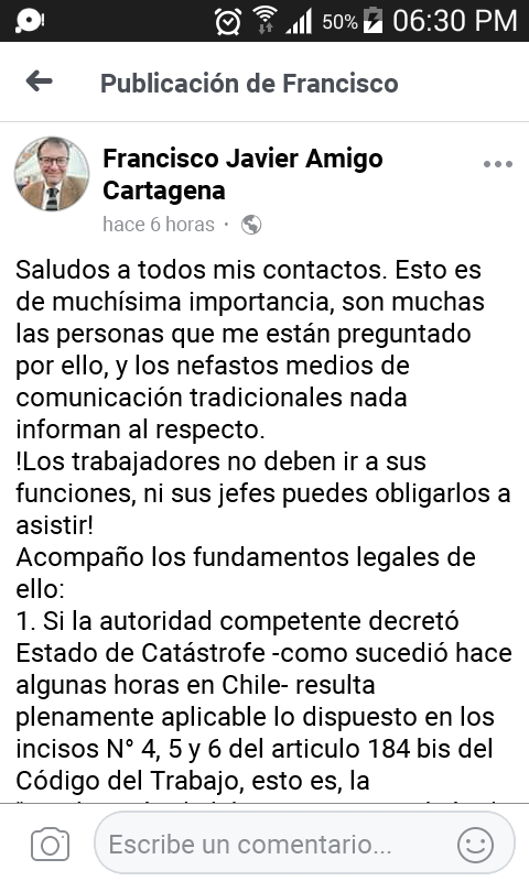 Tome nota sobre el estado de catastrofe #COVIDー19chile