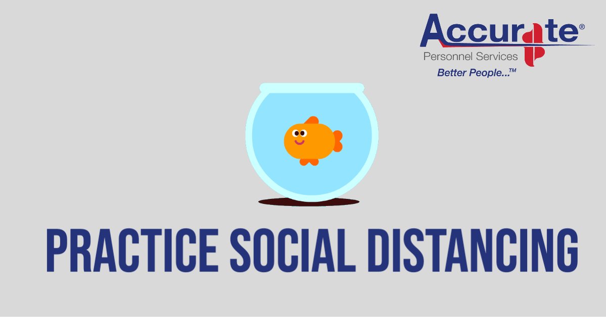 Accurate_USA's tweet photo. Accurate Personnel would like to remind you to practice social distancing during the COVID-19 pandemic.  Stay safe and healthy. https://t.co/7lj7hOvjzn