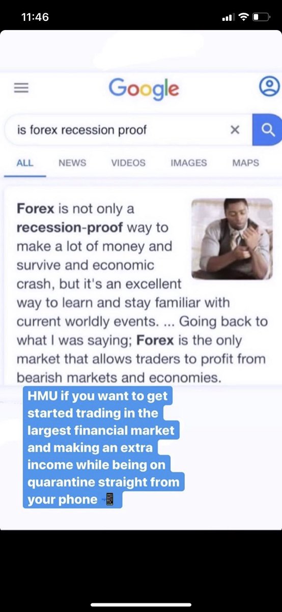 Your job isn’t secure
Your income isn’t secure
Your life isn’t secure

Making money from your phone trading is one of the only recession-proof jobs

HMU if you have any interest while you’re quarantined
