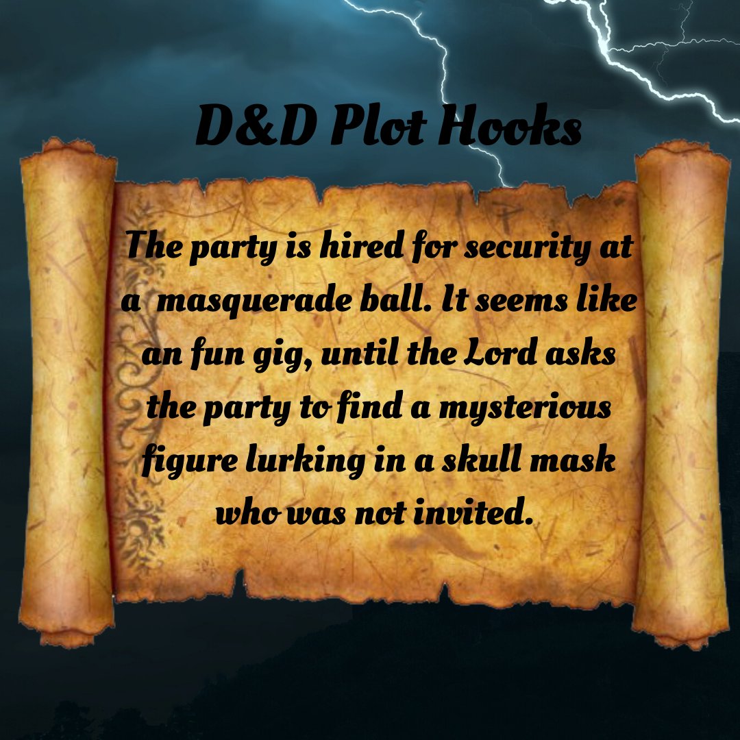 TheWesterVerse's tweet photo. Looking for plot hooks for your game? Try this one, it's got glamour, mystery, and the potential for dramatic reveals.
#dnd #dungeonsanddragons #rpg #ttrpg #dungeonmaster #roleplayinggame #roleplaying #dungeonsanddragonsmemes #dmingishard #storytelling #dndplothooks https://t.co/Rlyq3mqMfz