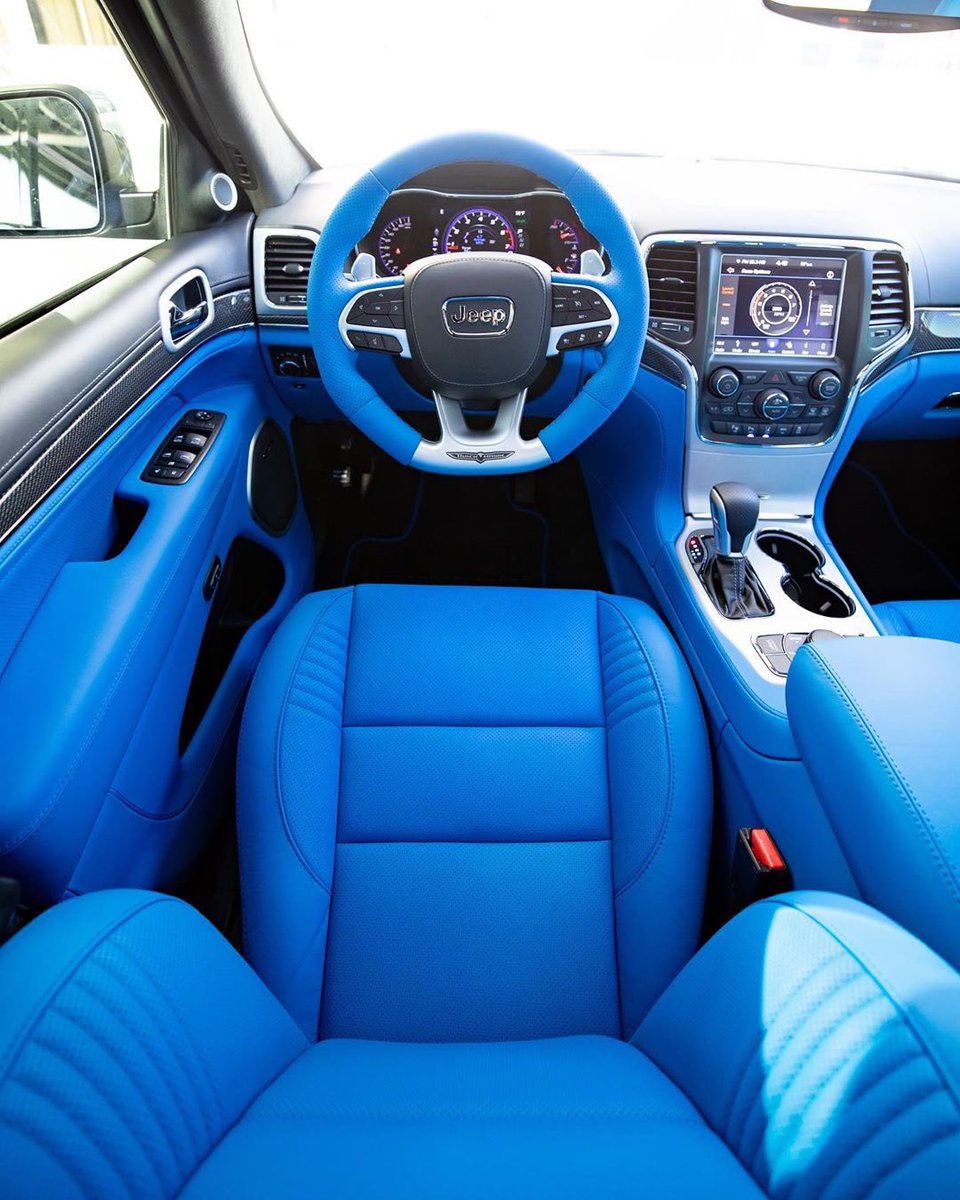 DidYouSayDrew's tweet photo. James Harden went crazy with the full blue interior in his Trackhawk https://t.co/w56gi9rWFj