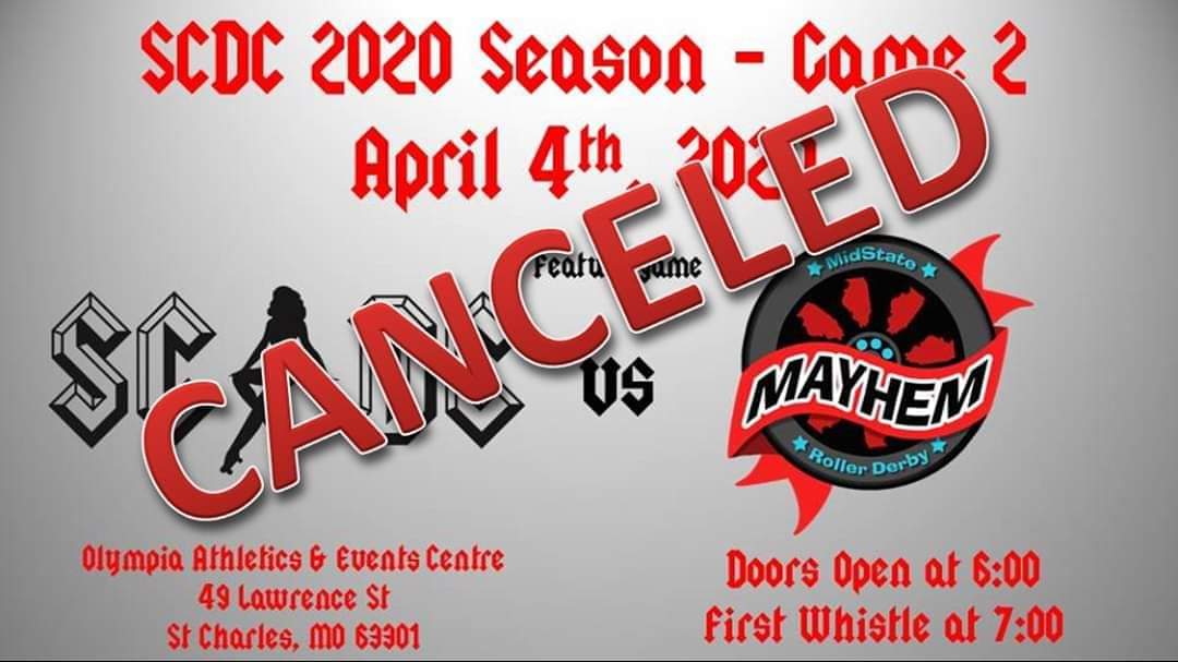 In light of the current state of emergency related to COVID-19, and in accordance with current CDC guidelines and the recent emergency order by the County of St Charles, we will not be able to host the April 4th game scheduled between SCDC and Midstate Mayhem.