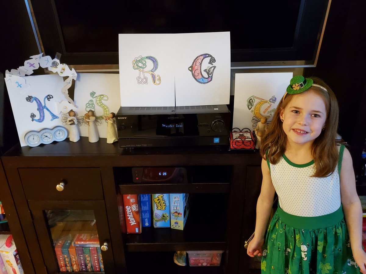 Absolutely loving what student-driven learning is looking like! That is one amazing sculptural leprechaun house and Celtic letter designs! Keep this awesome artwork coming!!