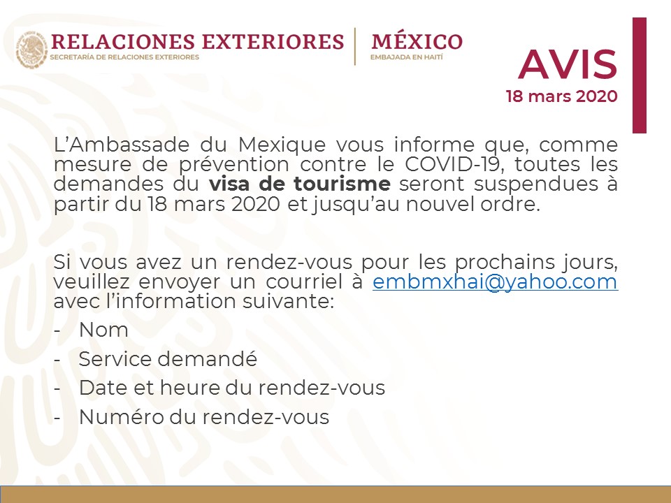 Rdv visa mexique
