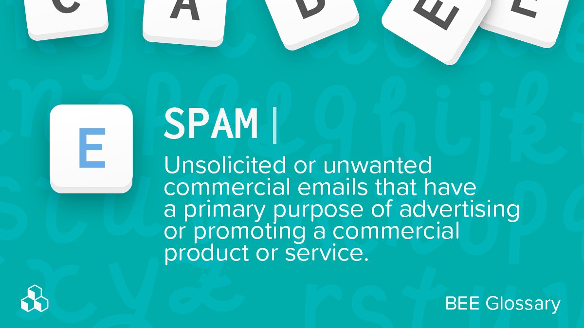 beefreeio's tweet image. Happy Wednesday - we're back with another #BEEglossary post! Spam emails are unsolicited promotional messages. Tip: No one likes spam. Get consent before sending promotional emails! 😉
#BEEglossary #spamemails
