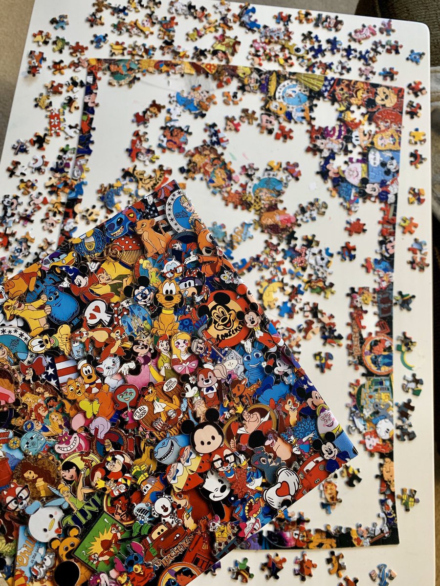 This puzzle is HARD!! How many days will it take me to finish? I’m thinking about my Pond Panthers who love to complete puzzles! Have you completed a puzzle this SB?❤️🖤#dohardthings #pondpanthers #springbreak2020 #whatwedo