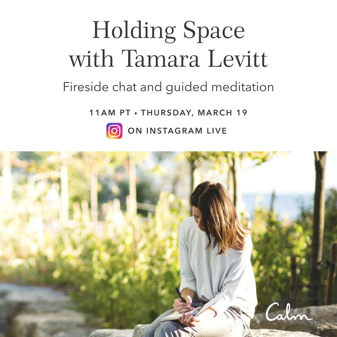 Join us tomorrow at 11 am Pacific time for a fireside chat and guided meditation with Calm’s Head of Mindfulness, @tamaralevitt. 

instagram.com/calm