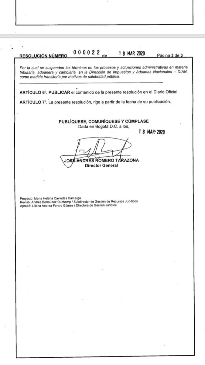 MirandaOrlando_'s tweet photo. La @DIANColombia suspende terminó de los procesos administrativos debido a la emergencia sanitaria del #CoronavirusEnColombia @DefensoriaDIAN 
19 de marzo al 3 de abril del 2020 #DIAN https://t.co/u9dVlJgeOe