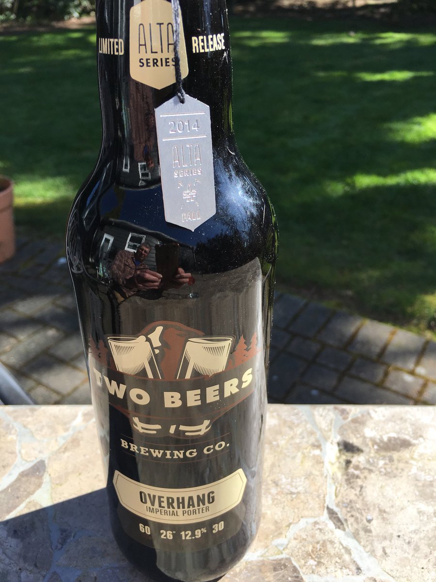 Beautiful afternoon in the #PNW so decided to dig in my beer cellar and have one @TwoBeersBrewing #2014AltaSeries #OverhangImperialPorter #Delicious