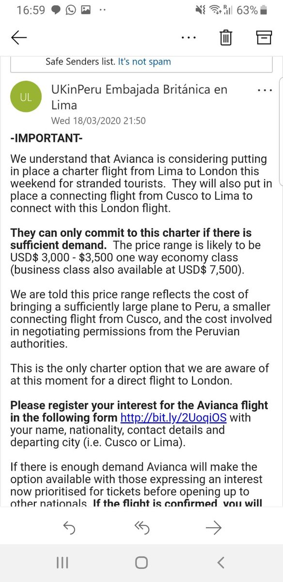 $3500 to be repatriated from Lima.
@Avianca you should be ashamed <a href="/UKinPeru/">UK in Peru 🇬🇧🇵🇪</a> #stuckinperu