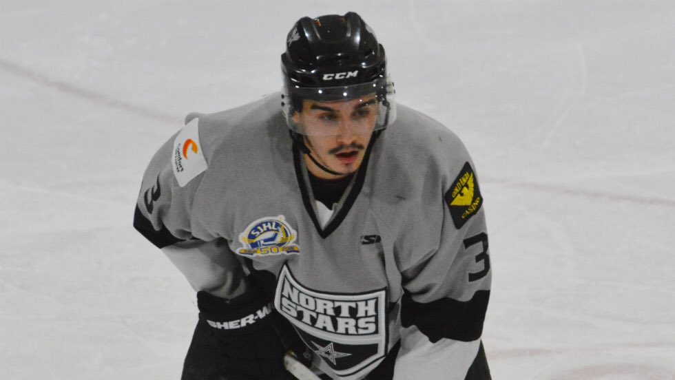 MartyMartyPxP1's tweet image. Dylan McCabe was the Swiss Army knife on the backend for the @SJHL_NorthStars used in every situation &amp;amp; capable of playing both the right and left side. Never out of position with an active stick, McCabe made playing defence look easy even against the best in the @theSJHL . ⭐️6/7