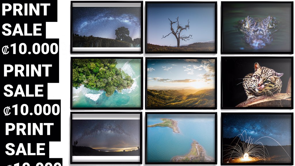 me han cancelado el 80% de las sesiones de fotos, aún así tenemos que comer y llegar a fin de mes. Estoy vendiendo prints de mis fotos enmarcadas 35x27cm de mis fotos en ₡10.000. 
Si algún otro emprendedor/artista está vendiendo sus productos déjenlos aquí en este tweet! RT!!