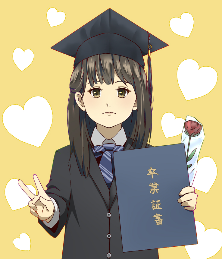 Anime Graduation ceremony Chibi Manga Animation, Graduates, black Hair,  fictional Character, cartoon png | PNGWing
