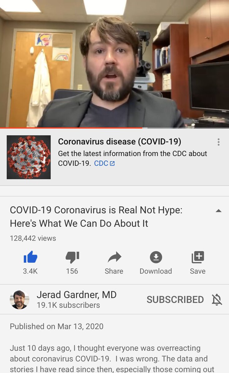 9. Sorry, just realized I forgot to link to the first  #COVID19 video by  @JMGardnerMD Very timely and well argued. A must-watch. 