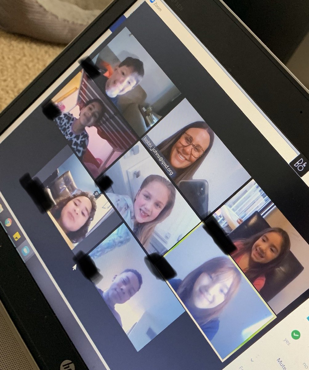 MrsBobbiSutton's tweet photo. So I did a Zoom hangout with some of my students today for about an hour and a half. About 11 of them joined in at some point. Best part was we never talked about their work! We laughed and they shared about what they’ve been up to since Friday! 🥰 #SEL #1JTeam #FullHeart https://t.co/gHyc7DsxZm