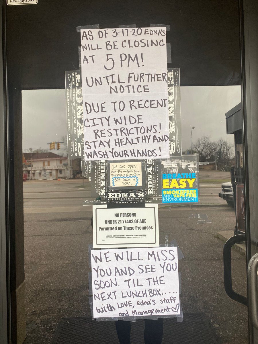 LUNCHBOXES's tweet photo. Can't say it any better than this sign! We love you Oklahoma! Stay safe. See you on the flip side! https://t.co/wzYVLYdoeq