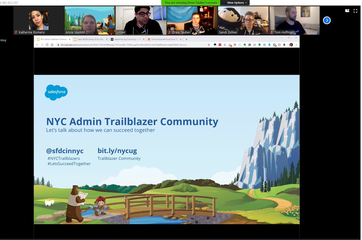 First Virtual Meeting!  🥳🥂

@sfdcinnyc #NYCTrailblazers #LetsSucceedTogether