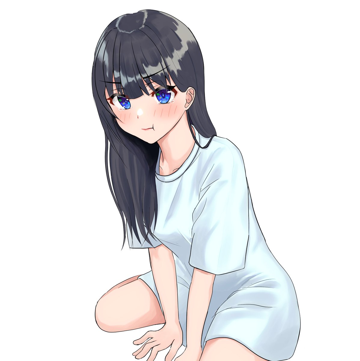 練習 むくれた顔が描きたかったです 髪とか服とかわかんないようってなりました よひらのイラスト