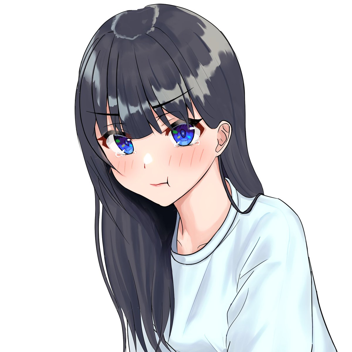 練習 むくれた顔が描きたかったです 髪とか服とかわかんないようってなりました よひらのイラスト