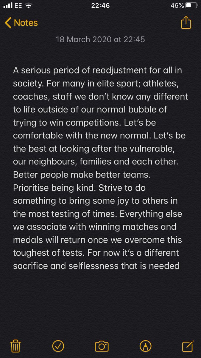 It’s been a surreal past week and the speed at which this has moved at has made it hard to gather thoughts and feelings. Be thankful for all we have, especially <a href="/NHSuk/">NHS</a> I wish that every corner of our society can make the sacrifices our doctors &amp; nurses will