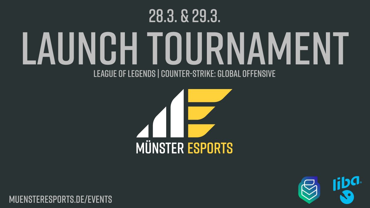 muensteresports's tweet photo. Münster Esports veranstaltet zum neuen Launch das erste offizielle League of Legends &amp; CS:GO Turnier!
Anmelden, Spaß haben, Preise absahnen🤩

Infos hier: https://t.co/jjH03yqBrK

Danke unseren Partnern: @uniligaGG https://t.co/E6K9hhbGDr
#muenster #muensteresports #liba #uniliga https://t.co/tCypY6JJ4H