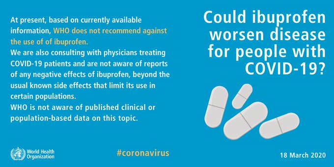 coronavirus ibuprofen WHO coronavirus ibuprofen WHO