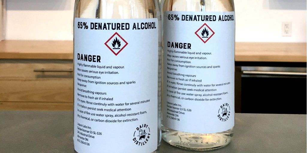We're offering 65% alcohol for free to institutions having difficulty finding surface sanitizer. The alcohol has been denatured so you can't use it to make a strong martini. If in need, drop by or email (info@dairydistillery.com). #FattenTheCurve #COVID19 #KindnessPandemic